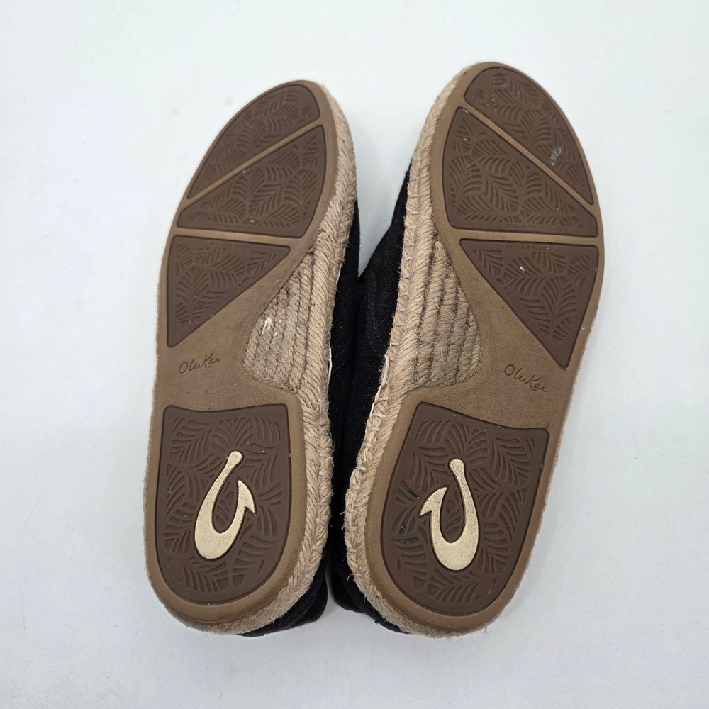 Olukai Kaula Pa A Kapa Comfort Shoes Black Women's Size 8.5 Canvas Slip On Flat - Picture 4 of 6